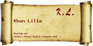Khon Lilla névjegykártya